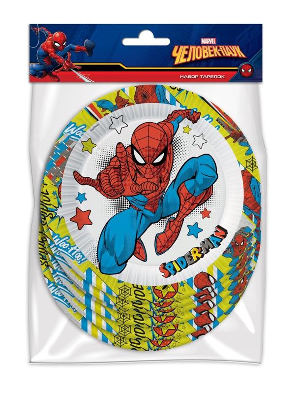 Набор бумажных тарелок Человек-паук, 6 шт d=180 мм