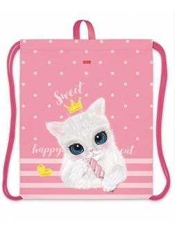 Мешок для сменной обуви Кошечка с мороженым 41х49 см с петлей для подвеса, 1
отд.