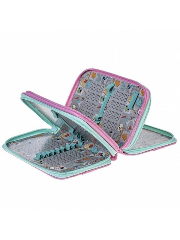 Пенал Сладкий котик 190х110мм 3 отделения на молнии