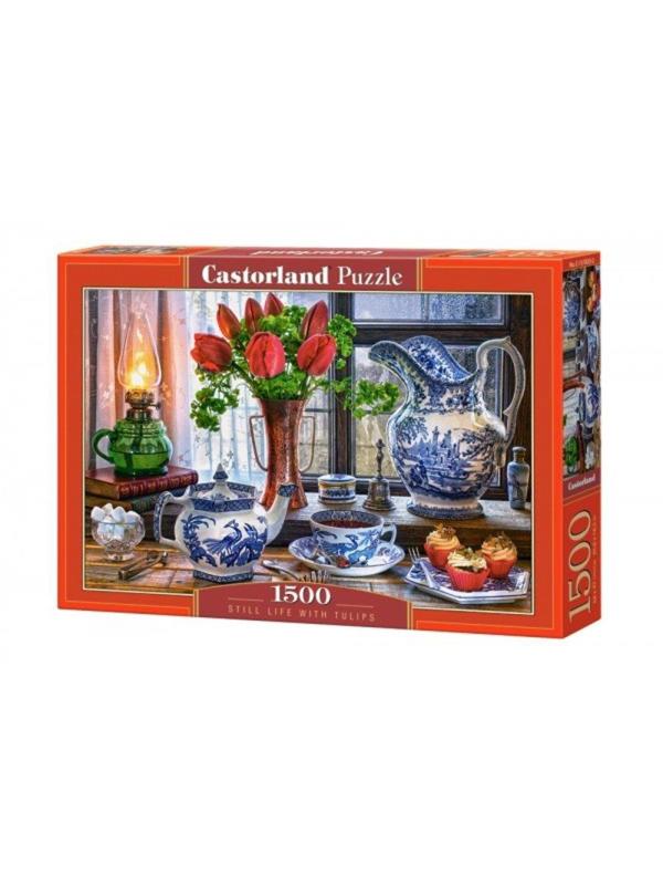 Пазлы 1500 Натюрморт с тюльпанами