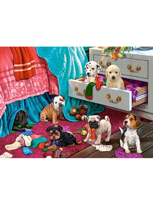 Пазлы 300 Щенки в спальне
