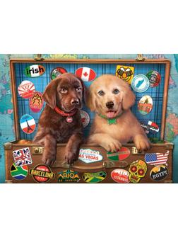 Пазлы 300 Щенки-путешественники