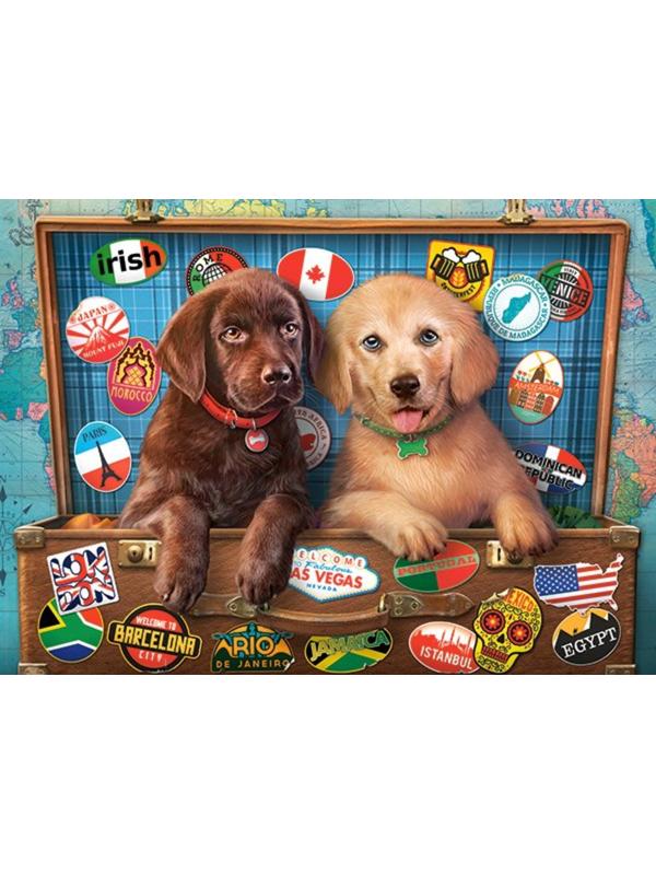 Пазлы 300 Щенки-путешественники