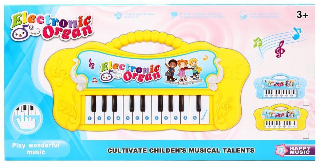 Пианино детское 22 клавиши, свет, звук, в ассорт., бат.в компл.не вх., кор.