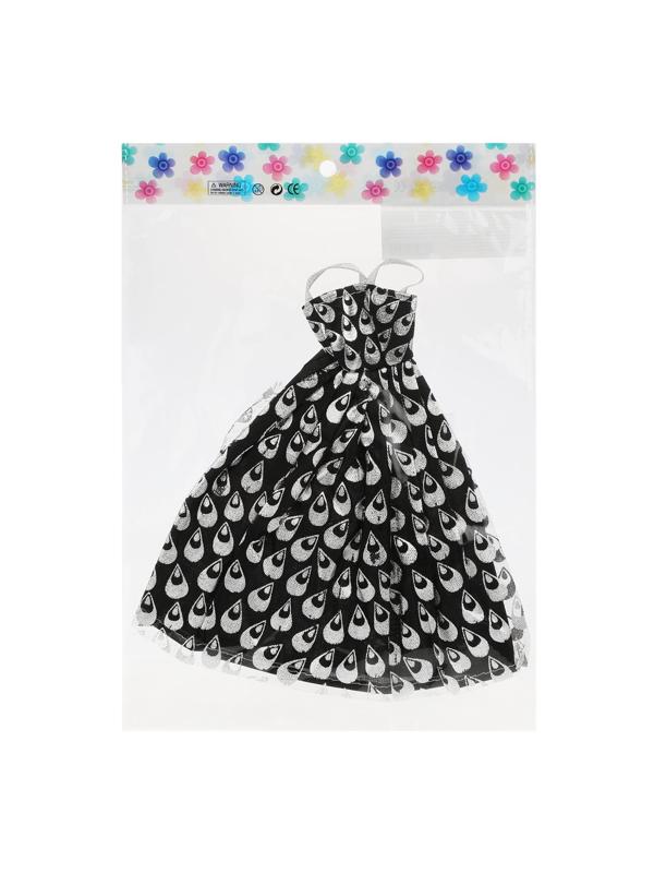 Платье д/куклы 29 см черное, в ассорт., пакет