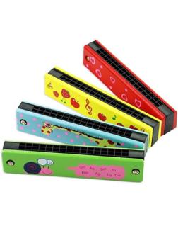 Музыкальный инструмент: Губная гармошка дер., 13 см, в ассорт., пакет