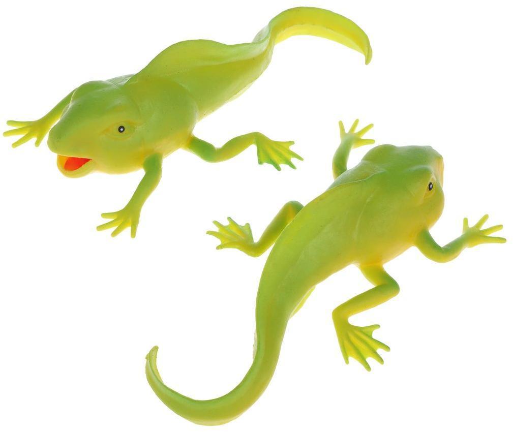 Ящерица тянущаяся из мягкой резины, картон