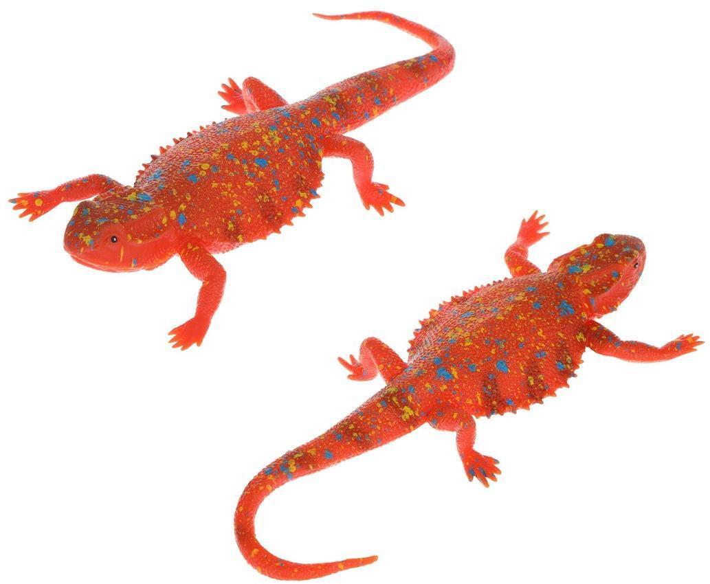 Ящерица тянущаяся из мягкой резины, картон