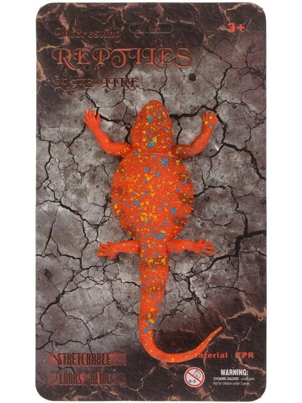 Ящерица тянущаяся из мягкой резины, картон