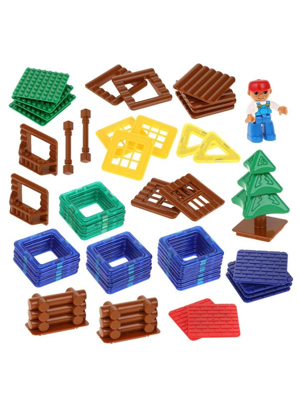 Магнитный конструктор Домик в лесу, 53 детали, для мальчиков