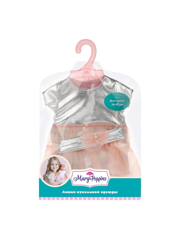 Одежда для кукол 38-43см, платье с повязкой Модница