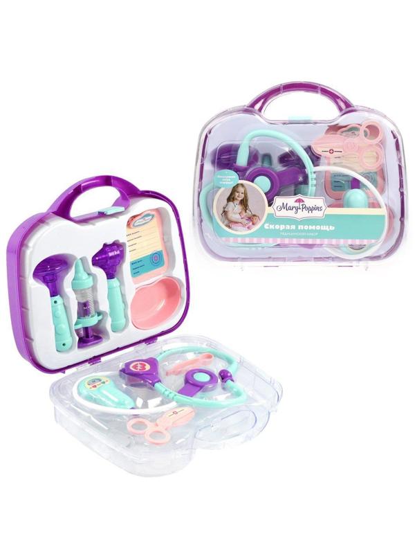 Медицинский набор  Скорая помощь в чемоданчике 9пр., фиолет