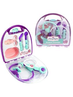 Медицинский набор  Скорая помощь в чемоданчике 7пр., фиолет.