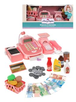 Касса эл. Играем в магазин, розовая