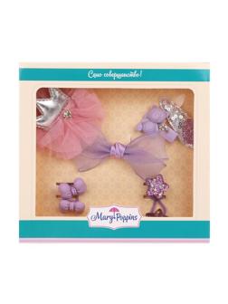 Набор заколок и резинок Сиреневые мечты, 4 заколки , 4 резинки, самый
большой 8 см.