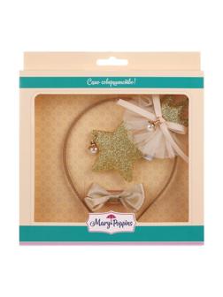 Набор из ободка,заколок и резинок Золотая мода, 5,5 см.