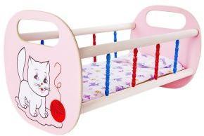 Кроватка для кукол деревянная мал, в ассорт.