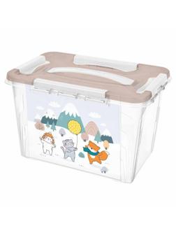 Ящик универсальный с декором 290х190х180 мм, 6,65 л., Белый