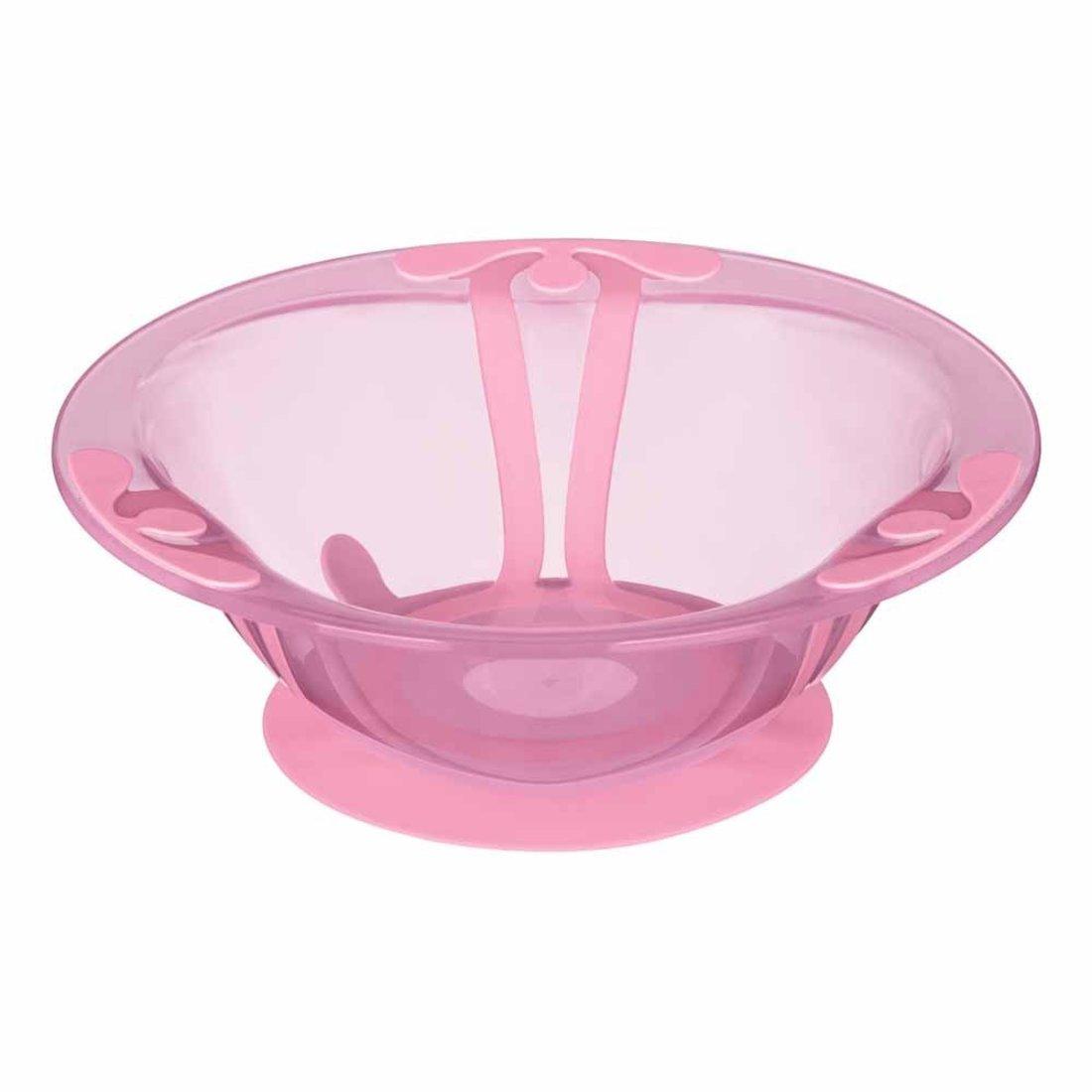 Тарелка детская глубокая на присосе 300 мл Розовый