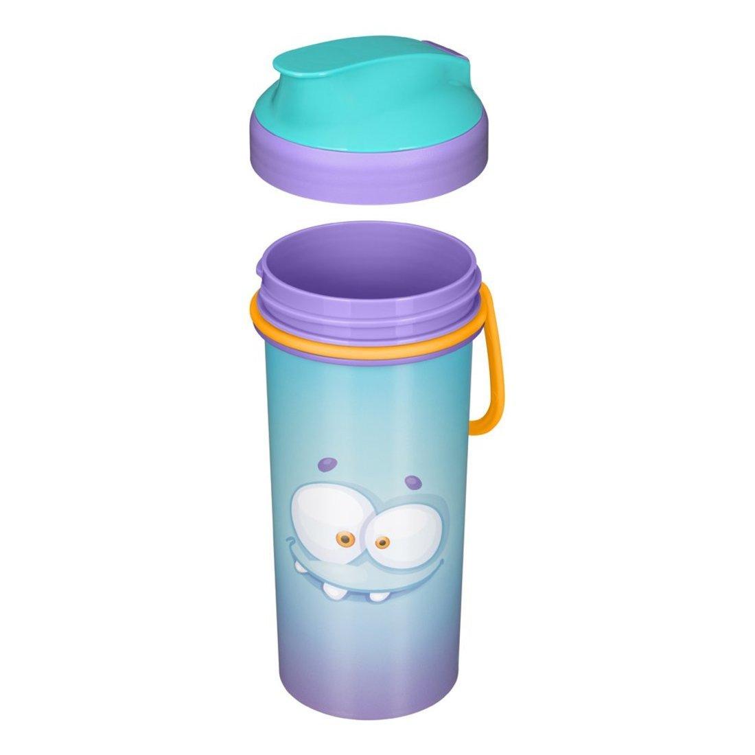 Бутылка детская с декором и петлей 400 мл Голубой