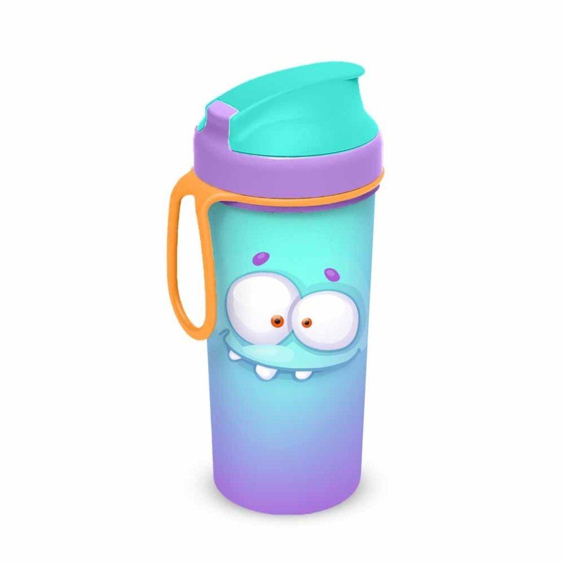 Бутылка детская с декором и петлей 400 мл Голубой