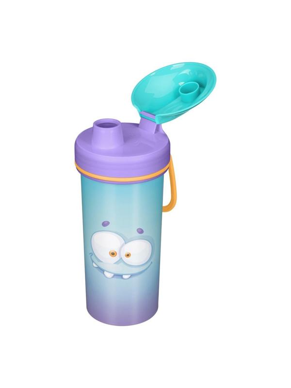Бутылка детская с декором и петлей 400 мл Голубой