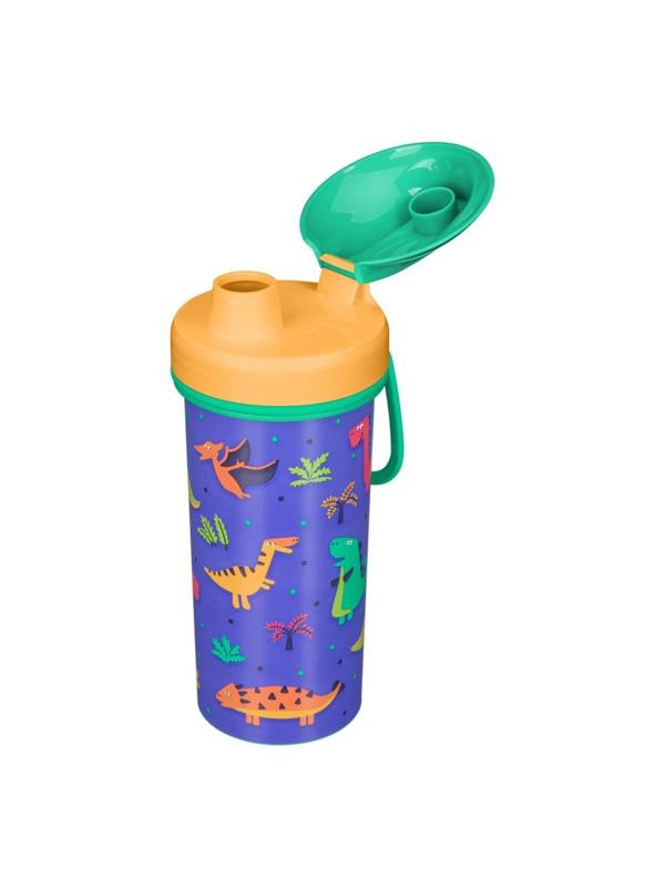 Бутылка детская с декором и петлей 400 мл Зеленый