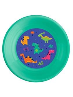 Тарелка глубокая детская с декором 185 мм Зеленый