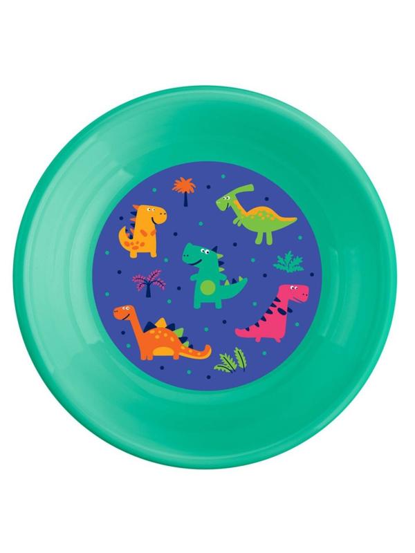 Тарелка глубокая детская с декором 185 мм Зеленый