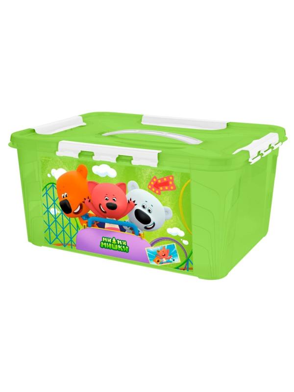 Универсальный ящик с декором Ми-Ми-Мишки с замками и ручкой 390х290х180мм,
15,3Л (Зеленый)