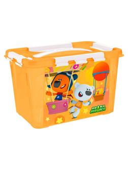 Универсальный ящик с декором Ми-Ми-Мишки с замками и ручкой 290х190х180мм,
6,65Л (Оранжевый)