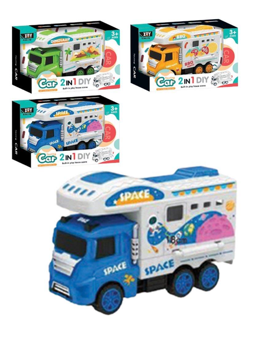 Машина металлическая, инерционная, открывается кузов, коробка, в ассортименте