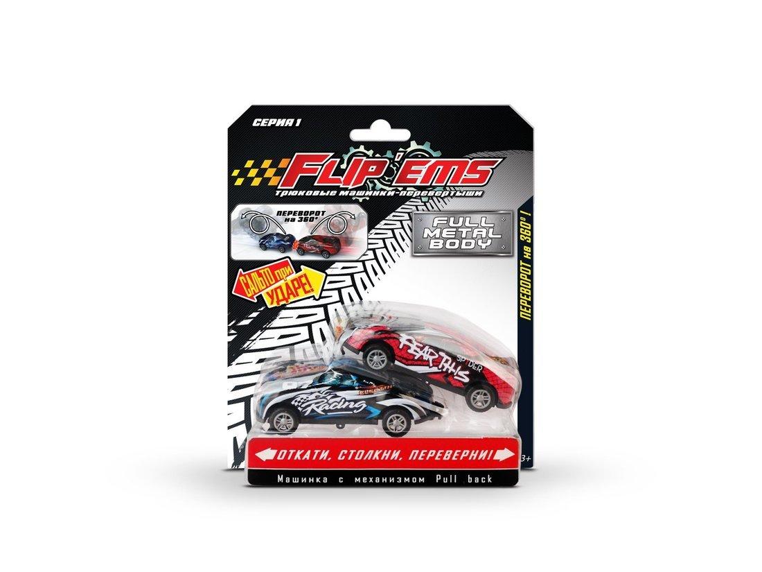 Игрушка-трюковая машинка FlipEms (2 шт),пруж мех, в ассорт.