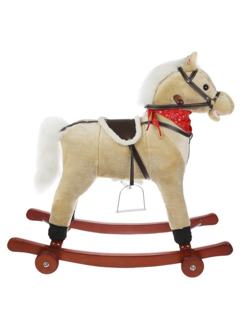 Лошадка-качалка на колесах 78 см, мелодия, звук галоп., эл.пит.3*AA не вх.в
комплект, открыв. рот., машет хвостом