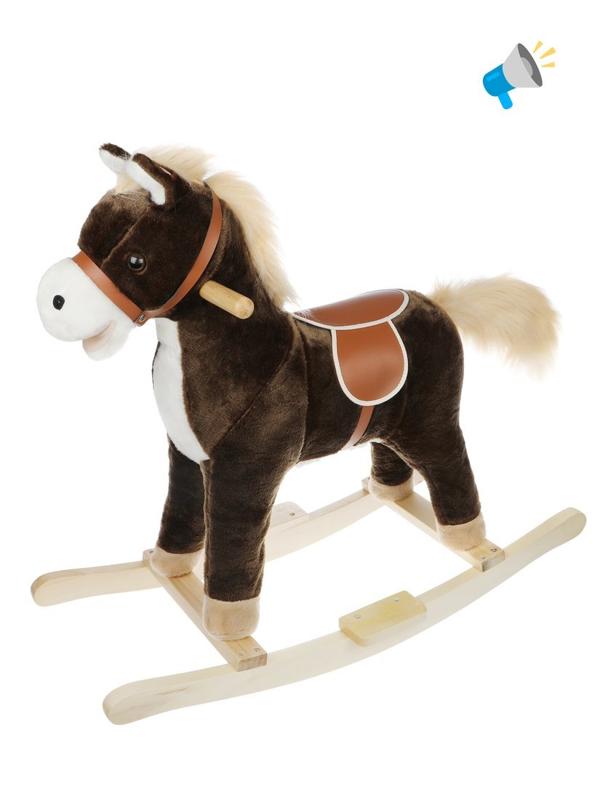 Лошадка-качалка 74 см, мелодия, звук галоп., открыв. рот., машет хвостом