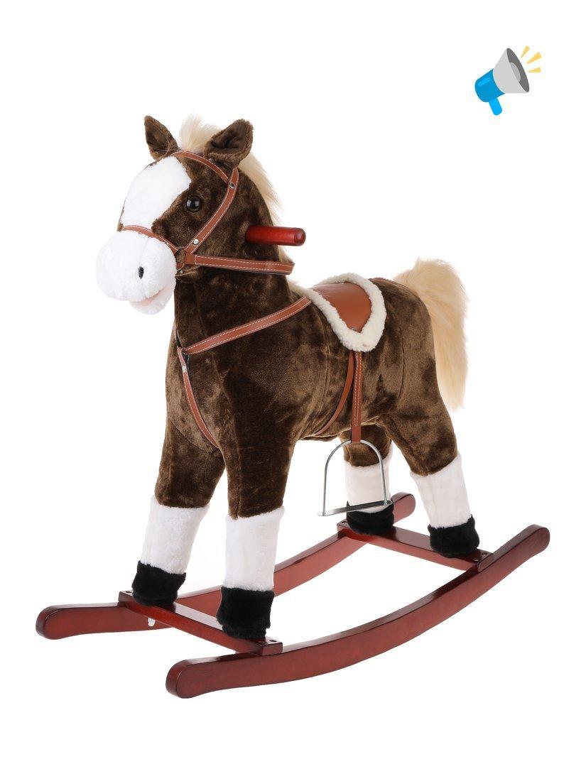 Лошадка-качалка 78 см, мелодия, звук галоп., открывает рот, машет хвостом,
эл.пит.AA*3шт. не вх.в комплект