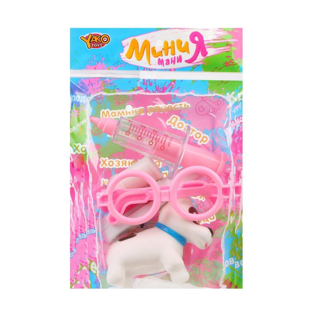 Набор ветеринара 6 предм., свет, бат.2*AG10 вх.в компл., розов., пакет