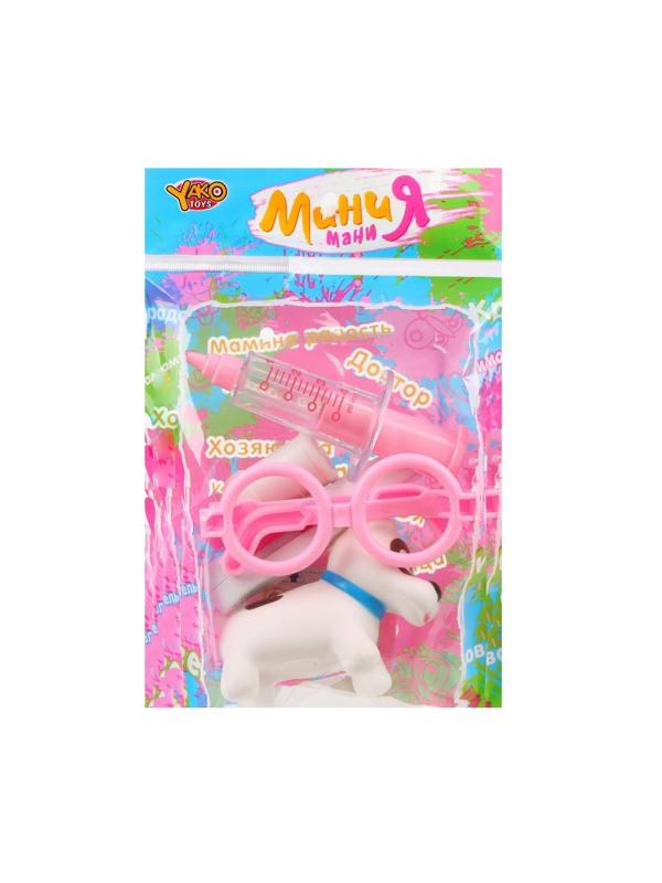 Набор ветеринара 6 предм., свет, бат.2*AG10 вх.в компл., розов., пакет