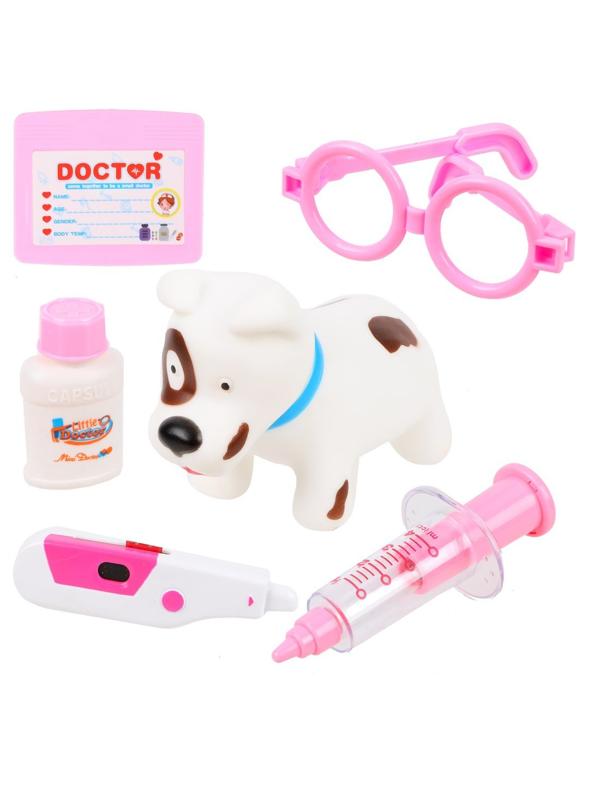 Набор ветеринара 6 предм., свет, бат.2*AG10 вх.в компл., розов., пакет