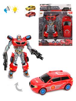 Робот-машина, свет, звук, в комплекте: тестовые эл.пит.LR41*3шт., в
ассортименте