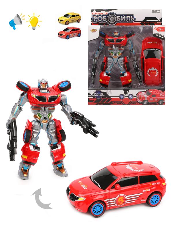 Робот-машина, свет, звук, в комплекте: тестовые эл.пит.LR41*3шт., в
ассортименте