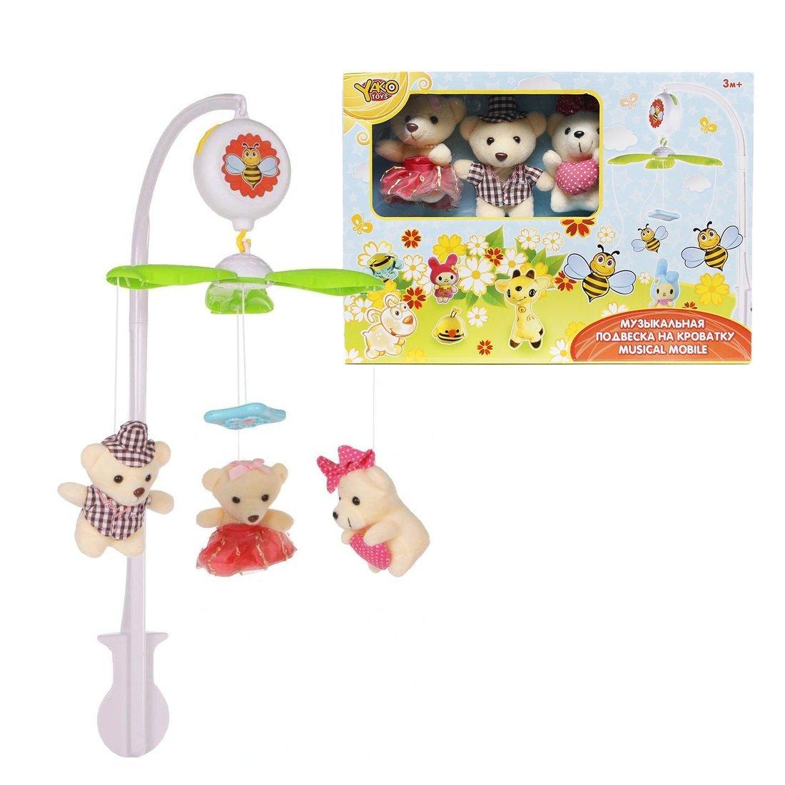 Мобиль на кроватку Зверята, э/ф, звук, бат.2*AA в компл.не вх., кор.