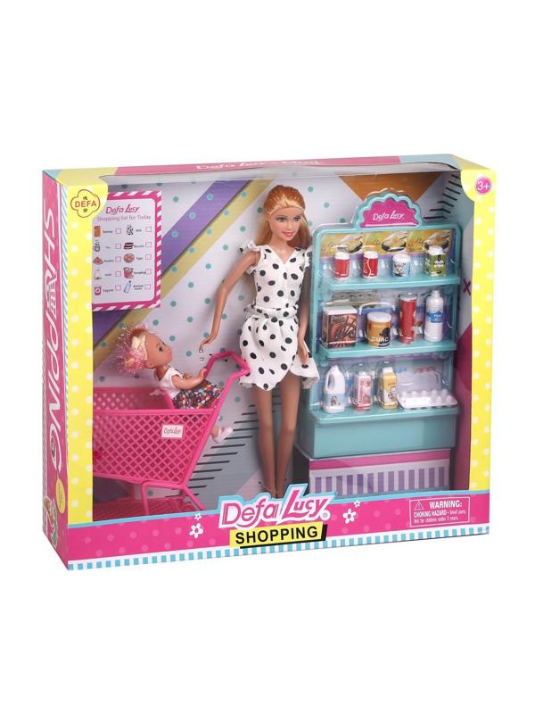 Игровой набор Defa Lucy. «Супермаркет» 2 куклы, 16 предм.в компл.