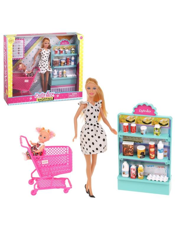 Игровой набор Defa Lucy. «Супермаркет» 2 куклы, 16 предм.в компл.