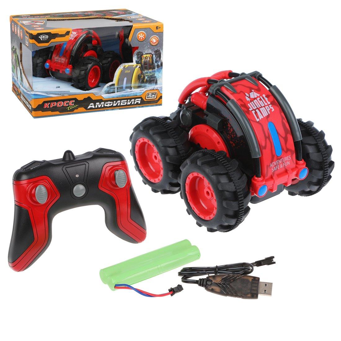 Машина трюковая Амфибия р/у, мягкие шины, аккум., USB шнур, эл.пит АА*2шт.не
вх.в комплект