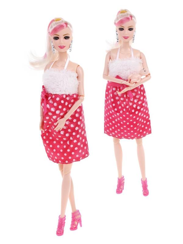 Игр. наб. Маленькая мама, в компл. кукла 28см., пупс., серьги, в ассорт.,
пакет