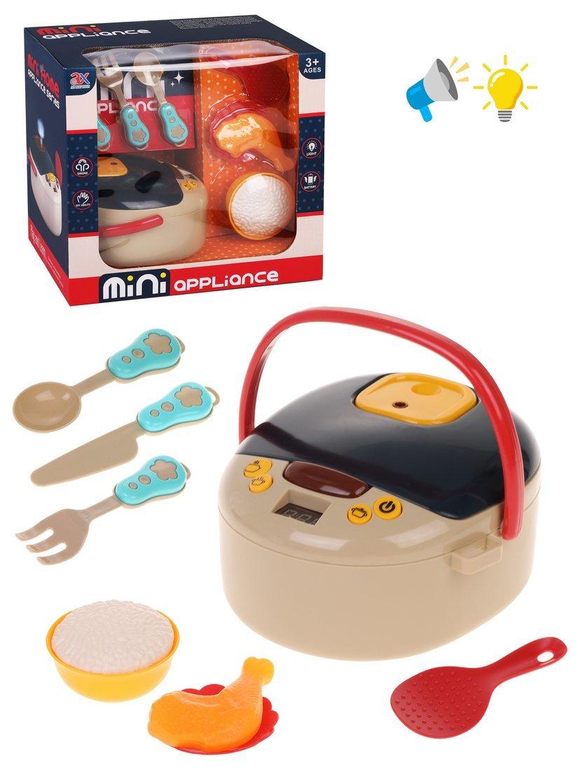 Игр. наб. Бытовая техника Скороварка, свет, звук, пар,в компл. предм. 9шт.,
эл. пит. ААх3шт., не вх. в компл., кор.