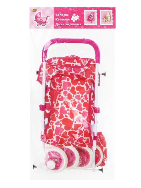Коляска прогулочная Сердца с крышей, металл, пакет