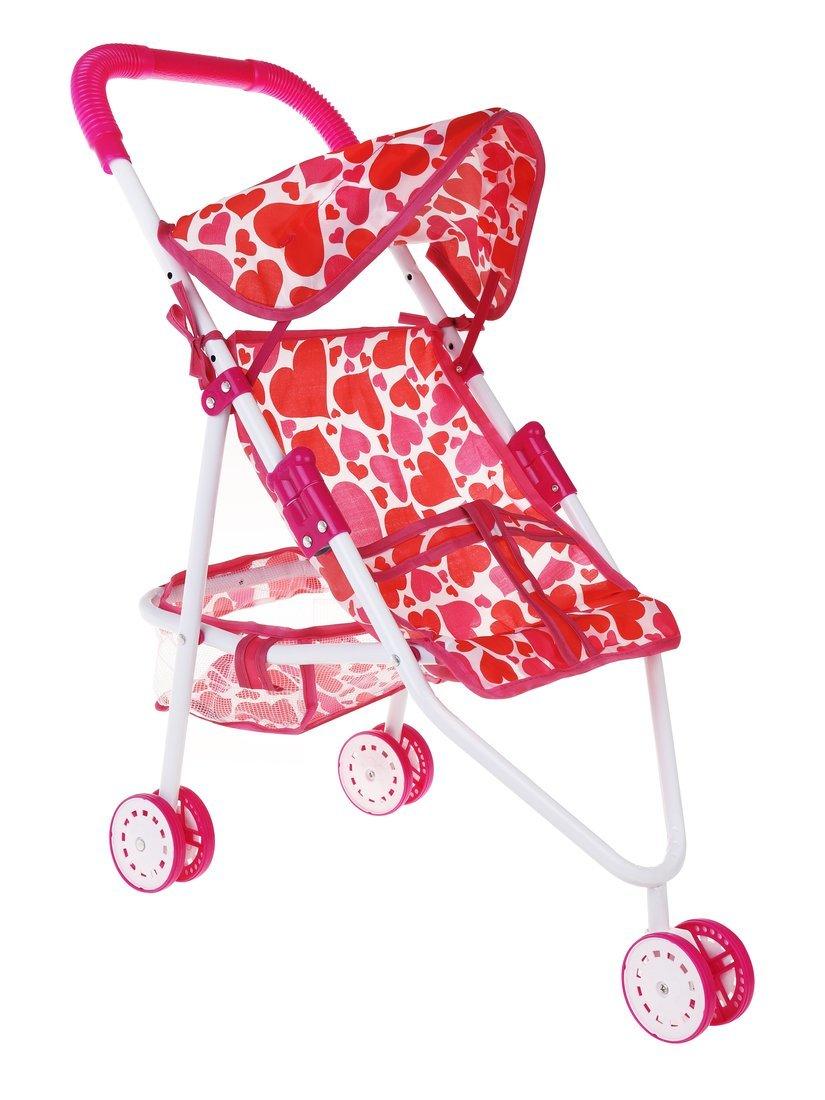 Коляска прогулочная Сердца с крышей, металл, пакет