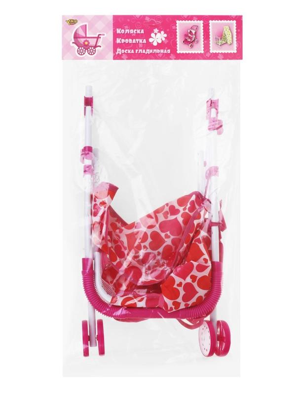 Коляска прогулочная Сердца с крышей, металл, пакет
